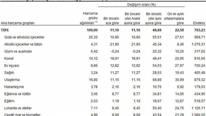 TÜİK: Enflasyon ocak ayında yüzde 48,7